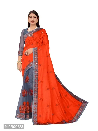 Fancy Vichitra Silk Saree with Blouse Piece for Women