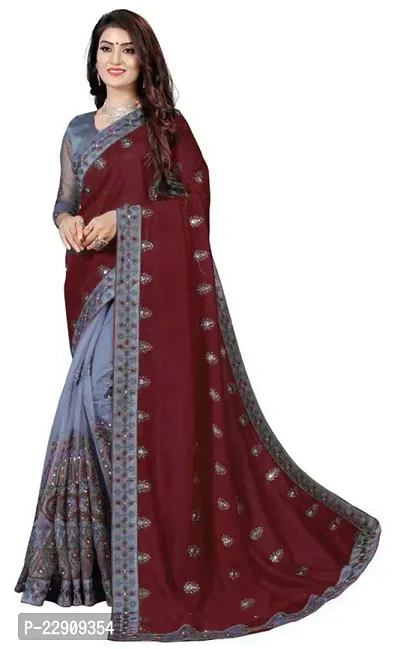Fancy Vichitra Silk Saree with Blouse Piece for Women