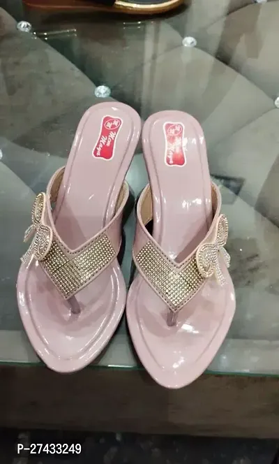 Elegant Pink Synthetic Embellished Sandals For Women