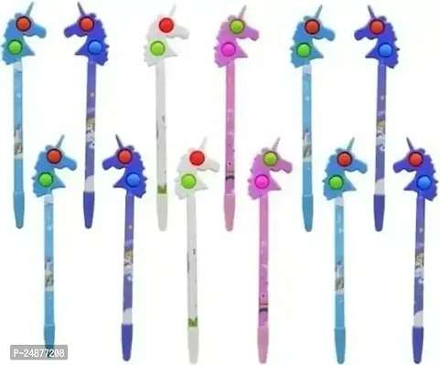 JELLIFY Pack of 24 Unicorn pen for girls pop it pen for kids stylish pen return gift birthday party-thumb0