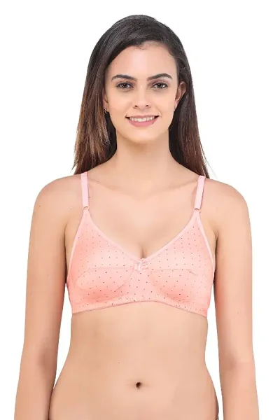 Jockey Women's Seamless Non Padded Non Wired Bra (1722-0103-216_Peach Blossom Print216_32B)