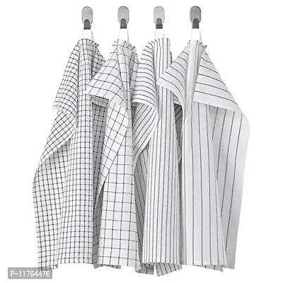 Ikea TSSP Tea Towel, White/Dark grey/patterned45x60 cm (18x24 )(Pack of 4)