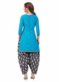 Miraan Elegant Cotton Blue Printed Straight Kurta With Salwar And Dupatta Set For Women-thumb1
