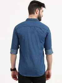 Miraan Stylish Light Blue Denim Long Sleeves Shirt For Men-thumb1