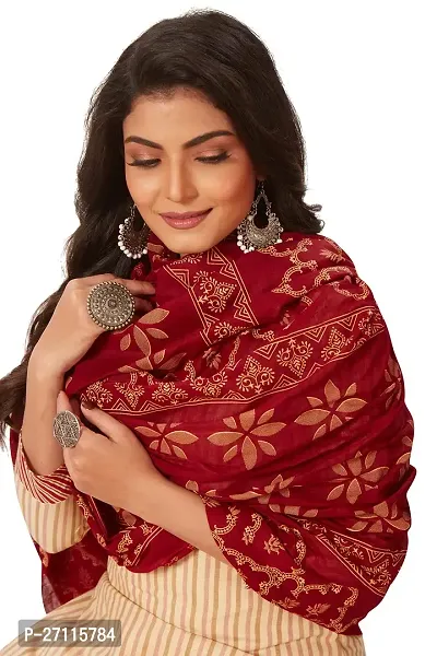 Miraan Elegant Cotton Red Printed Straight Kurta With Salwar And Dupatta Set For Women-thumb3