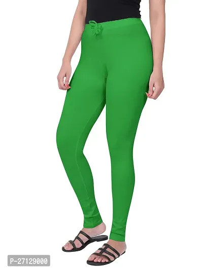 Miraan Fabulous Green Cotton Blend Churidar Leggings For Women-thumb2
