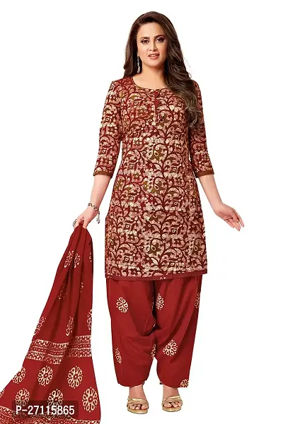 Miraan Elegant Cotton Maroon Printed Straight Kurta With Salwar And Dupatta Set For Women-thumb0