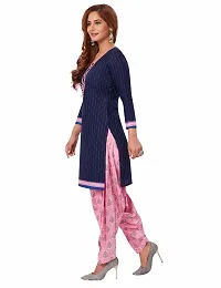 Miraan Elegant Cotton Navy Blue Printed Straight Kurta With Salwar And Dupatta Set For Women-thumb3