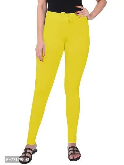 Miraan Fabulous Yellow Cotton Blend Churidar Leggings For Women