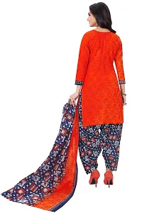 Miraan Elegant Cotton Orange Printed Straight Kurta With Salwar And Dupatta Set For Women-thumb1