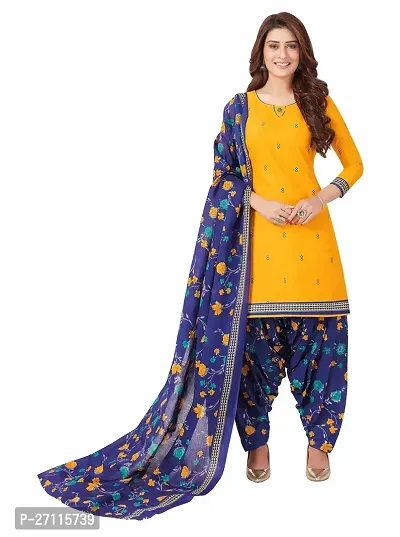 Miraan Elegant Cotton Yellow Printed Straight Kurta With Salwar And Dupatta Set For Women