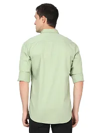 Miraan Stylish Light Green Cotton Double Pocket Shirt For Men-thumb1