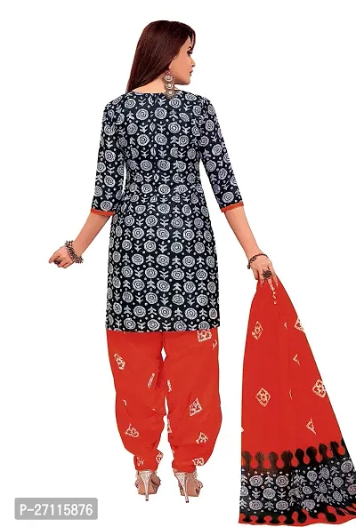 Miraan Elegant Black Cotton Dress Material with Dupatta For Women-thumb2