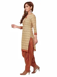 Miraan Elegant Cotton Beige Printed Straight Kurta With Salwar And Dupatta Set For Women-thumb2