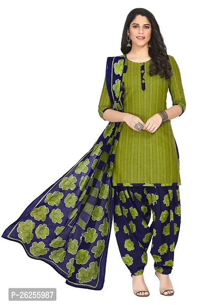 Elegant Cotton Self Design Kurta with Bottom And Dupatta Set For Women-thumb0