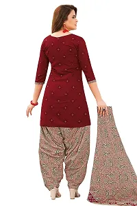 Miraan Elegant Cotton Maroon Printed Straight Kurta With Salwar And Dupatta Set For Women-thumb1