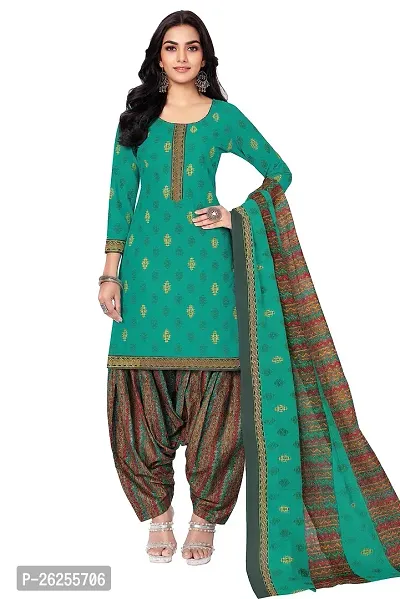 Elegant Cotton Self Design Kurta with Bottom And Dupatta Set For Women-thumb0