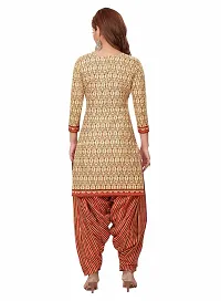 Miraan Elegant Cotton Beige Printed Straight Kurta With Salwar And Dupatta Set For Women-thumb1