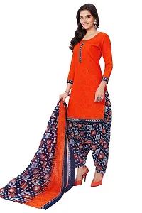 Miraan Elegant Cotton Orange Printed Straight Kurta With Salwar And Dupatta Set For Women-thumb2