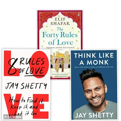 Combo of 3 books set-40 Rules of Love+Think Like a Monk+8 Rules of Love