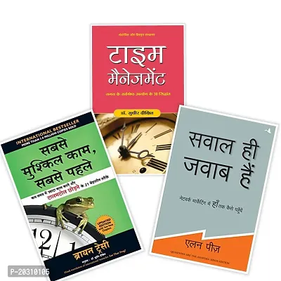 Combo of 3 book set-Sabse Mushkil Kaam, Sabse Pehle+Time Management +Sawal Hi Jawab Hain