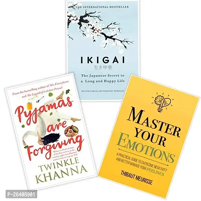Combo of 3 book set-Pyjamas Are Forgiving+Master Your Emotions+Ikigai Hardcover-English 2024
