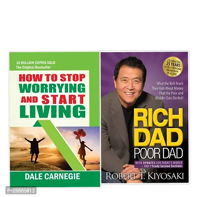 Combo of 2 book set-HOW TO STOP WORRYING AND START LIVING+Rich Dad Poor Dad-English paperback