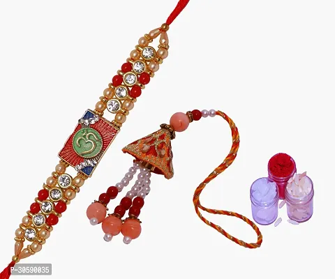 Beautiful Handcrafted Bhaiya Bhabi Rakhis Combo Set