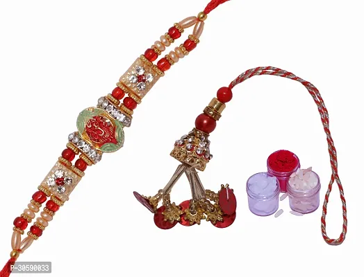 Beautiful Handcrafted Bhaiya Bhabi Rakhis Combo Set