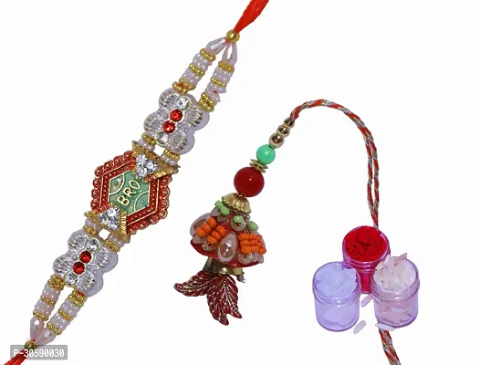 Beautiful Handcrafted Bhaiya Bhabi Rakhis Combo Set