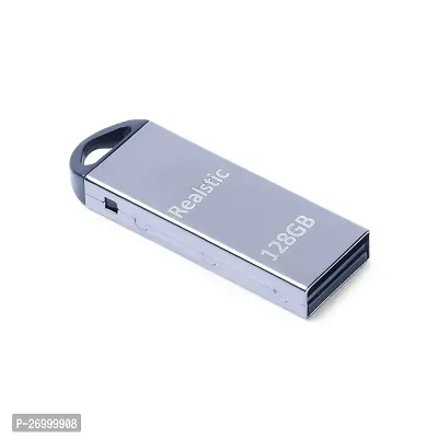 Realstic High Speed 3.0 Usb Metal Pendrive Storage 128 Gb Pen Drive Silver