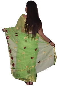 Women's Kota Doria Cotton Blend Saree With Blouse Piece (262146621_Green)-thumb3