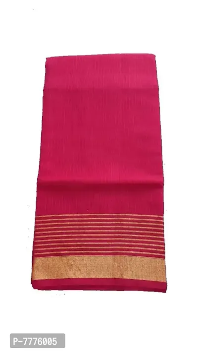 Anny Designer women's kota doria plain cotton saree/girl's sari with blouse piece (free size)(Amaranth Red)-thumb0