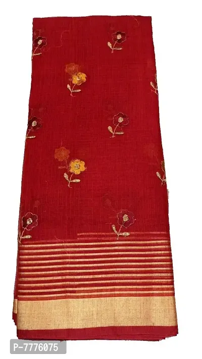 Women's Banarasi Synthetic Saree With Blouse Piece (jp-85471255968_Maroon, Golden)