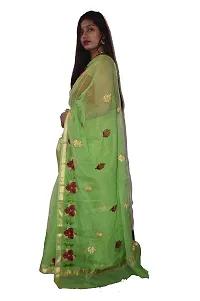 Women's Kota Doria Cotton Blend Saree With Blouse Piece (262146621_Green)-thumb1