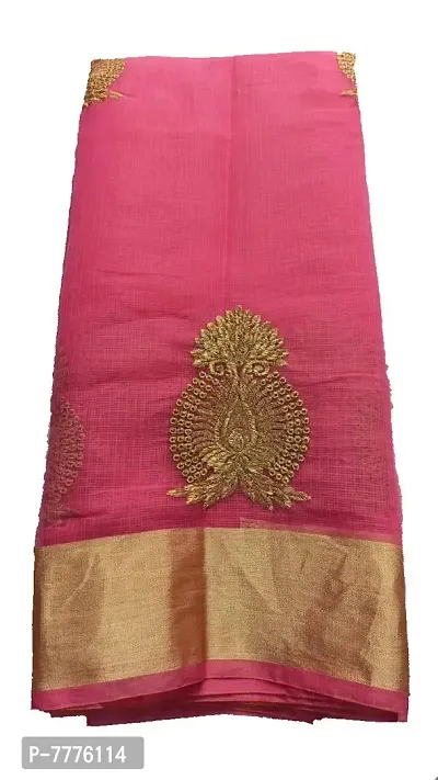 Women & Girls Banarasi Synthetic Saree With Blouse Piece (jp-854712565214_Pink)