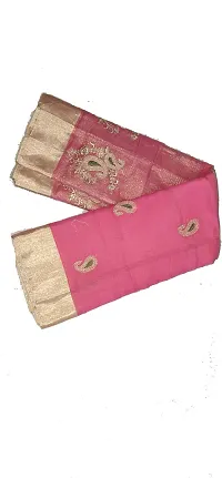 Women's & Girl's Banarasi Synthetic Saree With Blouse Piece (jp-8547114521_Pink & Gold)-thumb1