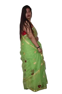 Women's Kota Doria Cotton Blend Saree With Blouse Piece (262146621_Green)-thumb2