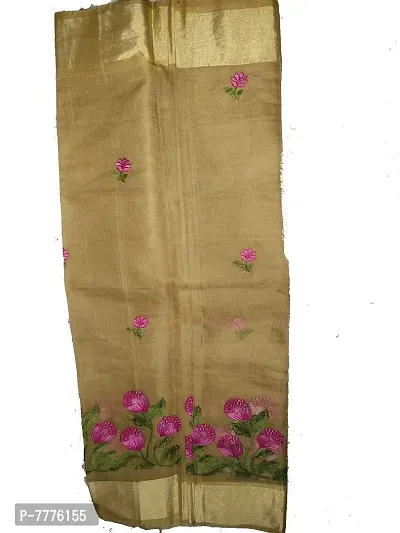 Women's Banarasi Synthetic Saree With Blouse Piece (jp-854712565214_Brown, Golden)