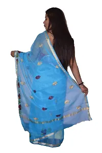 Women's & Girl's Kota Doria Cotton Saree with Blouse Piece (262146621_Blue)-thumb3