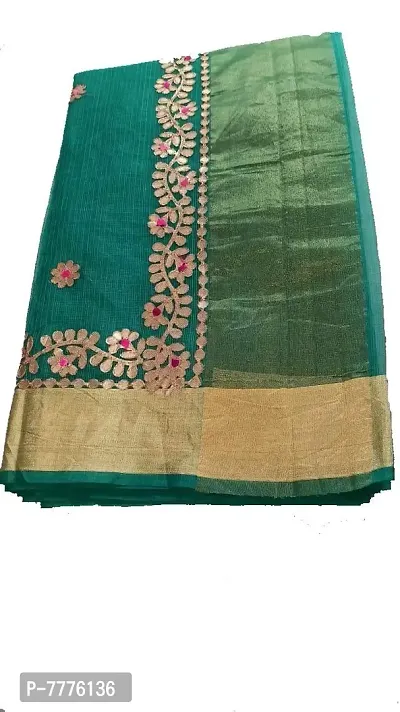 Anny Designer Women's Banarasi Synthetic Saree with Blouse Piece (jp-85471255968_Green, Dark Green with Multicolor Work & Golden Border)