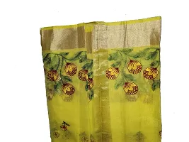 JP Women's Synthetic Kota Doria Applique Floral Work and Golden Border Banarasi Saree (jp-854712565214, Multicolour)-thumb2