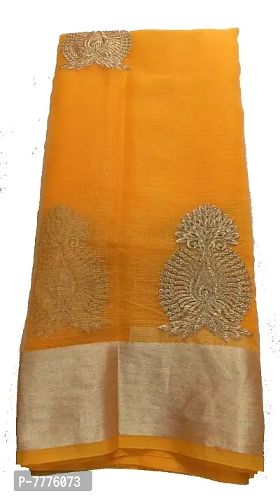Women's Banarasi Synthetic Saree with Blouse Piece (jp-854712565214_Yellow)