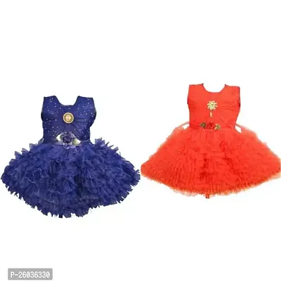 Stylish Cotton Multicoloured Frock For Girl Pack Of 2