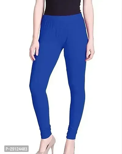 Fabulous Blue Cotton Solid Leggings For Women-thumb0