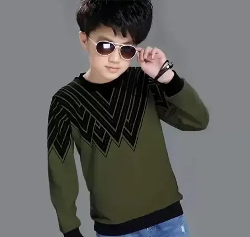 Printed Cotton Full Sleeves T Shirt for Boys