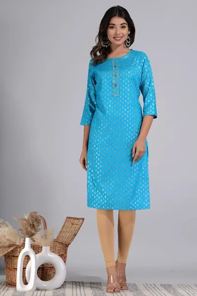 Stylish Rayon Printed Straight Kurta