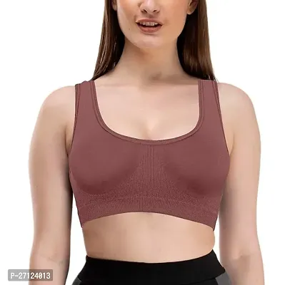 Stylish Brown Cotton Solid Non Padded Bras For Women-thumb0