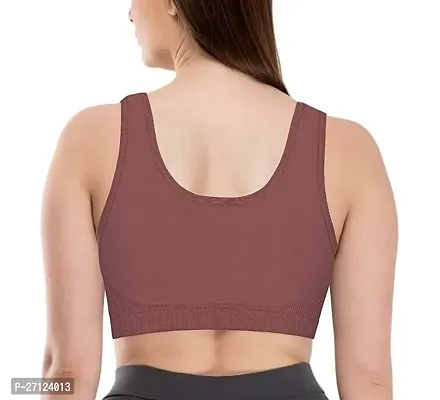 Stylish Brown Cotton Solid Non Padded Bras For Women-thumb2