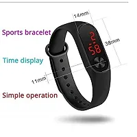 SELLORIA Red & Black Slim Digital Purple Dial Led Bracelet Band Watch for Boys and Girls Combo Set of 2-thumb3
